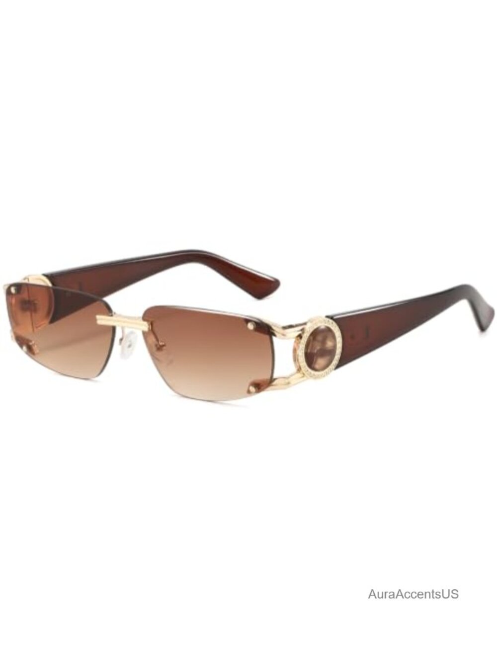 Rimless Y2K Square Sunglasses UV400 Gradient Lens Unisex